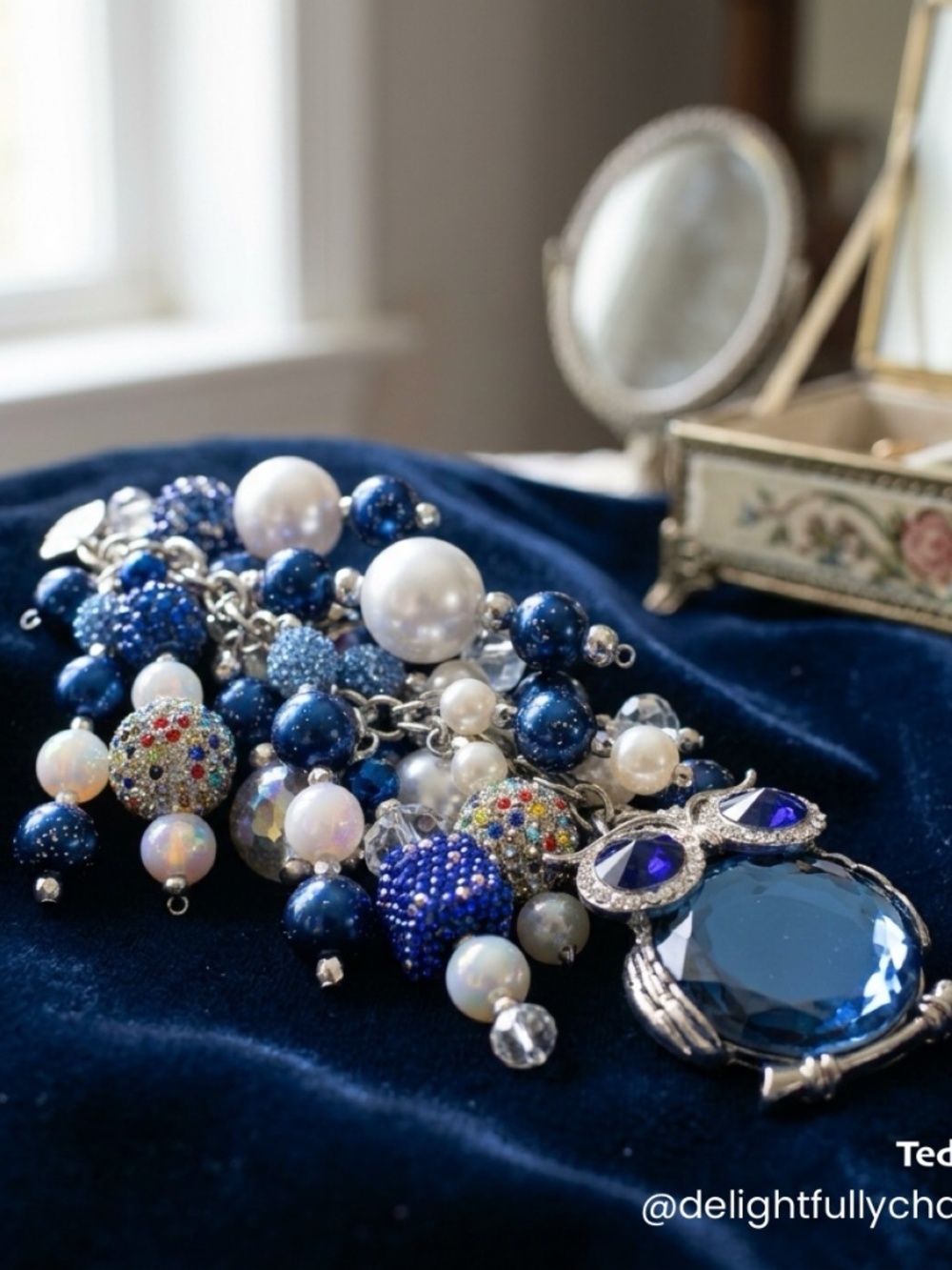 BLUE OWL PURSE CHARM